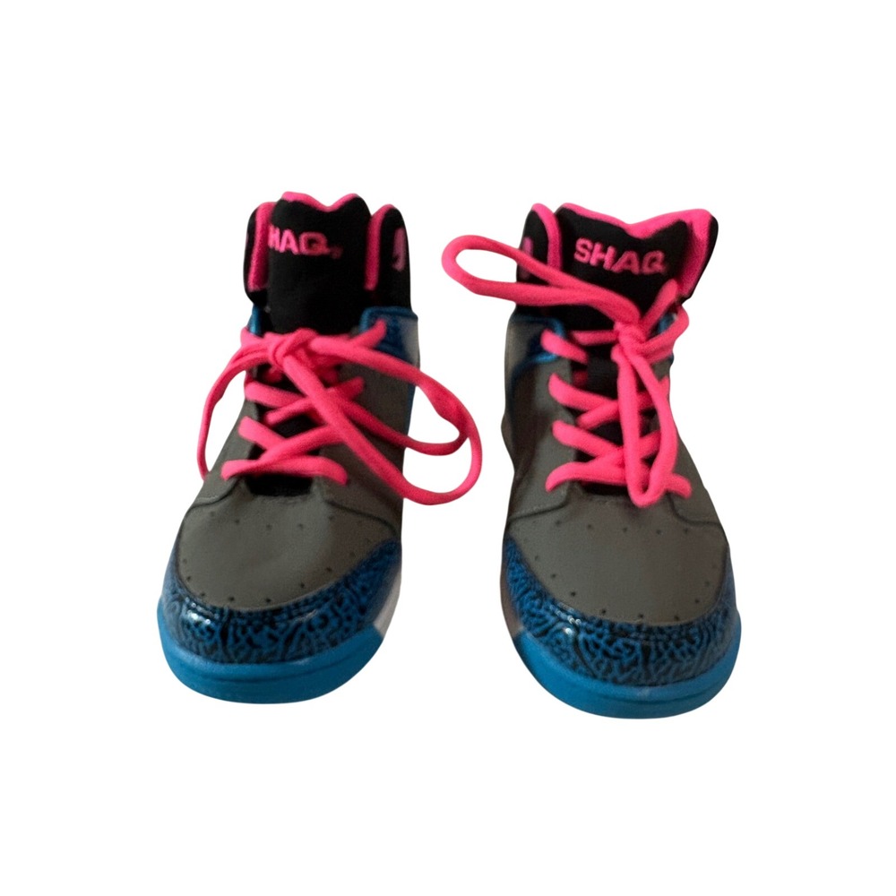 Shaq Kids High Top Basketball Sneakers Grey Blue Pink Size 12 SQN011A-15